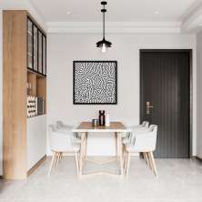 Quadro Abst. Linhas Orgânicas Boho Preto 60x60 Caixa Preto