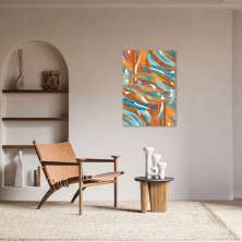 Quadro Abstração Distorcida 43x30 Sem Moldura