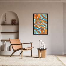 Quadro Abstração Distorcida 86x60 Caixa Preto