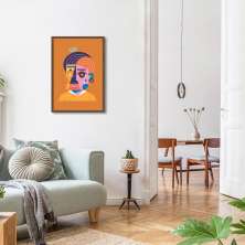 Quadro Abstract Portrait Man 43x30 Caixa Marrom