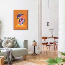 Quadro Abstract Portrait Man 86x60 Filete Marrom