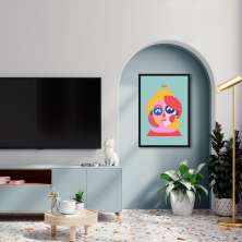 Quadro Abstract Portrait Woman 86x60 Caixa Preto