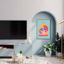 Quadro Abstract Portrait Woman 86x60 Filete Marrom