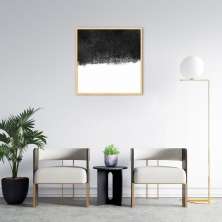 Quadro Abstrato Black Square 43x43 Caixa Marfim