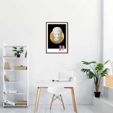 Quadro Abstrato Marble Head F 60x43 Caixa Marrom