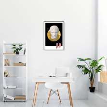 Quadro Abstrato Marble Head F 60x43 Filete Marrom