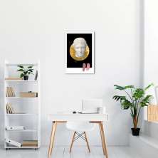Quadro Abstrato Marble Head F 86x60 Caixa Branco