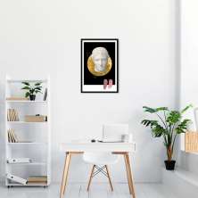 Quadro Abstrato Marble Head F 86x60 Caixa Preto