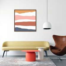 Quadro Abstrato Sand Colors 43x43 Caixa Marrom