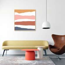 Quadro Abstrato Sand Colors 43x43 Filete Marfim