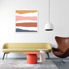 Quadro Abstrato Sand Colors 60x60 Caixa Branco
