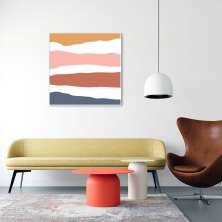 Quadro Abstrato Sand Colors 86x86 Filete Branco