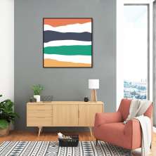 Quadro Abstrato Sand Colors Two 43x43 Filete Preto