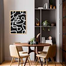 Quadro Abstrato White Brush Strokes 43x30 Caixa Marfim