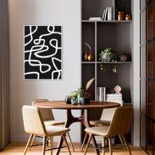 Quadro Abstrato White Brush Strokes 86x60 Filete Branco