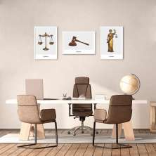 Quadro Advocacia Verdade Respeito e Equilíbrio 119x43 3-43x30 Caixa Branco