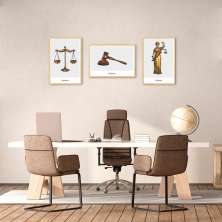 Quadro Advocacia Verdade Respeito e Equilíbrio 119x43 3-43x30 Caixa Marfim