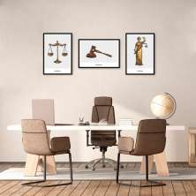 Quadro Advocacia Verdade Respeito e Equilíbrio 119x43 3-43x30 Caixa Preto