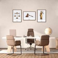 Quadro Advocacia Verdade Respeito e Equilíbrio 169x60 3-60x43 Caixa Marrom