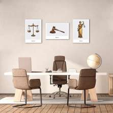 Quadro Advocacia Verdade Respeito e Equilíbrio 169x60 3-60x43 Filete Branco