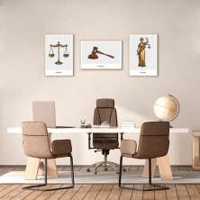 Quadro Advocacia Verdade Respeito e Equilíbrio 244x86 3-86x60 Filete Marfim
