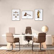 Quadro Advocacia Verdade Respeito e Equilíbrio 244x86 3-86x60 Filete Marrom