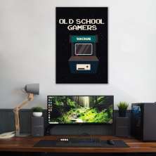 Quadro Arcade Old School Gamer 60x43 Sem Moldura
