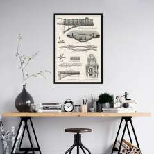Quadro Arquitetura em Ferro de 1894 60x43 Caixa Preto