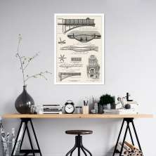 Quadro Arquitetura em Ferro de 1894 86x60 Caixa Branco