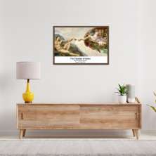 Quadro Art C The Creation of Adam 100x70 Caixa Marrom