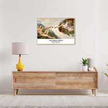 Quadro Art C The Creation of Adam 43x30 Filete Marfim