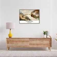 Quadro Art C The Creation of Adam 86x60 Filete Marrom