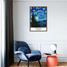 Quadro Art Collection Starry Night 43x30 Caixa Marrom
