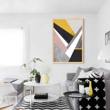 Quadro Arte em Estilhaços Gold 100x70 Caixa Marfim