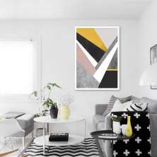 Quadro Arte em Estilhaços Gold 43x30 Caixa Branco
