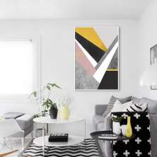 Quadro Arte em Estilhaços Gold 86x60 Filete Branco