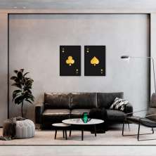Quadro As Paus e Espada Gold 122x86 2-86x60 Caixa Preto