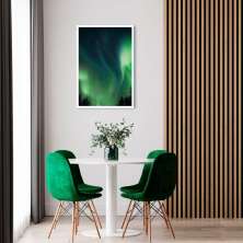 Quadro Aurora Boreal Finlândia 60x43 Caixa Branco