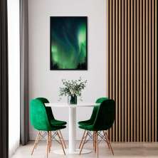 Quadro Aurora Boreal Finlândia 86x60 Caixa Preto