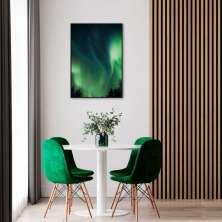 Quadro Aurora Boreal Finlândia 86x60 Filete Preto