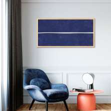 Quadro Azul Linha Minimalista 100x50 Caixa Marfim