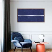 Quadro Azul Linha Minimalista 60x30 Caixa Marrom