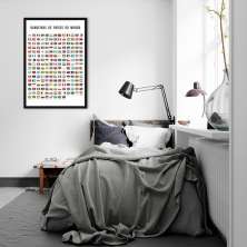 Quadro Bandeiras de Países do Mundo 100x70 Caixa Preto