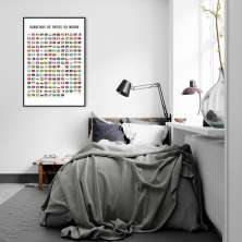 Quadro Bandeiras de Países do Mundo 60x43 Filete Preto