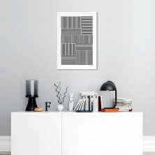 Quadro Barras Minimalistas 43x30 Caixa Branco