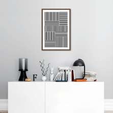 Quadro Barras Minimalistas 43x30 Caixa Marrom