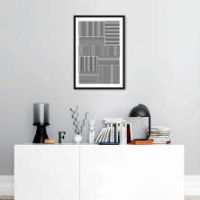 Quadro Barras Minimalistas 43x30 Caixa Preto
