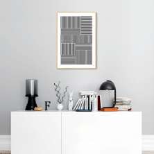 Quadro Barras Minimalistas 43x30 Filete Marfim