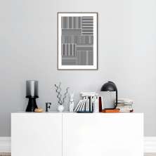 Quadro Barras Minimalistas 43x30 Filete Marrom
