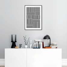 Quadro Barras Minimalistas 43x30 Filete Preto